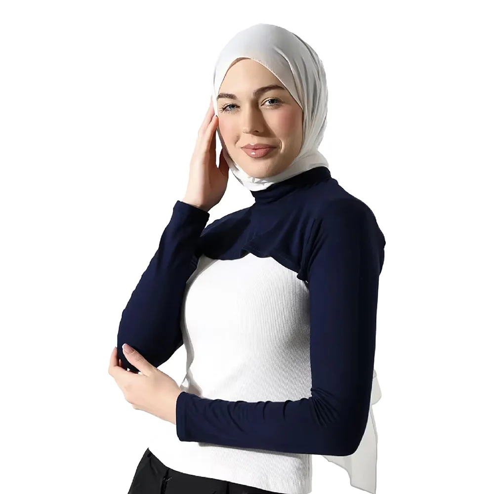Elastic Modal Jersey Full Neck Sleeve Woman Muslim Long Arm Cover Shrug Shoulder Oversleeve Suncreen Sports Islamic Wear Sleeves