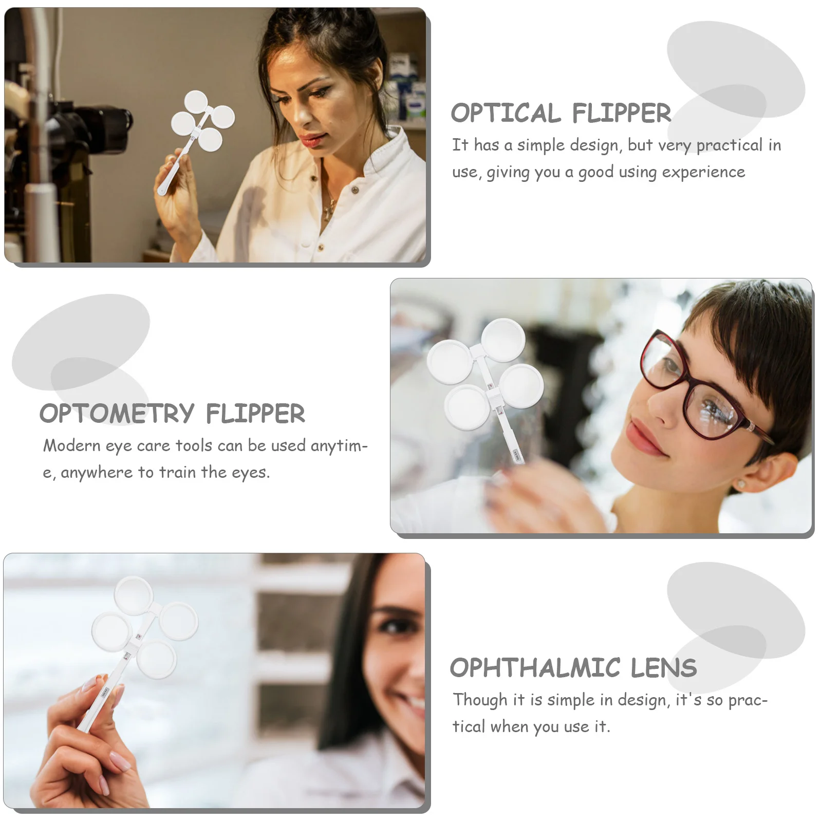 1Set Flipper Ottico 2.0 Diottrie Optometria di Plastica Flips Set Allenamento Occhio Ambliopia Prova Strumento Lente Oftalmica