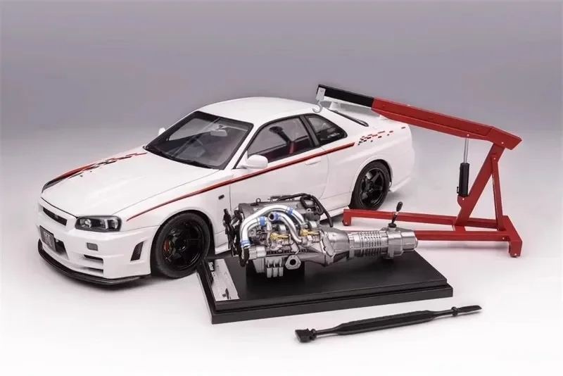 M0torhelix modelo de carro 1/18 r34 nissan skyline GT-R nismo liga modelo de carro simulação sala exibição carros modelo menino coleção presente