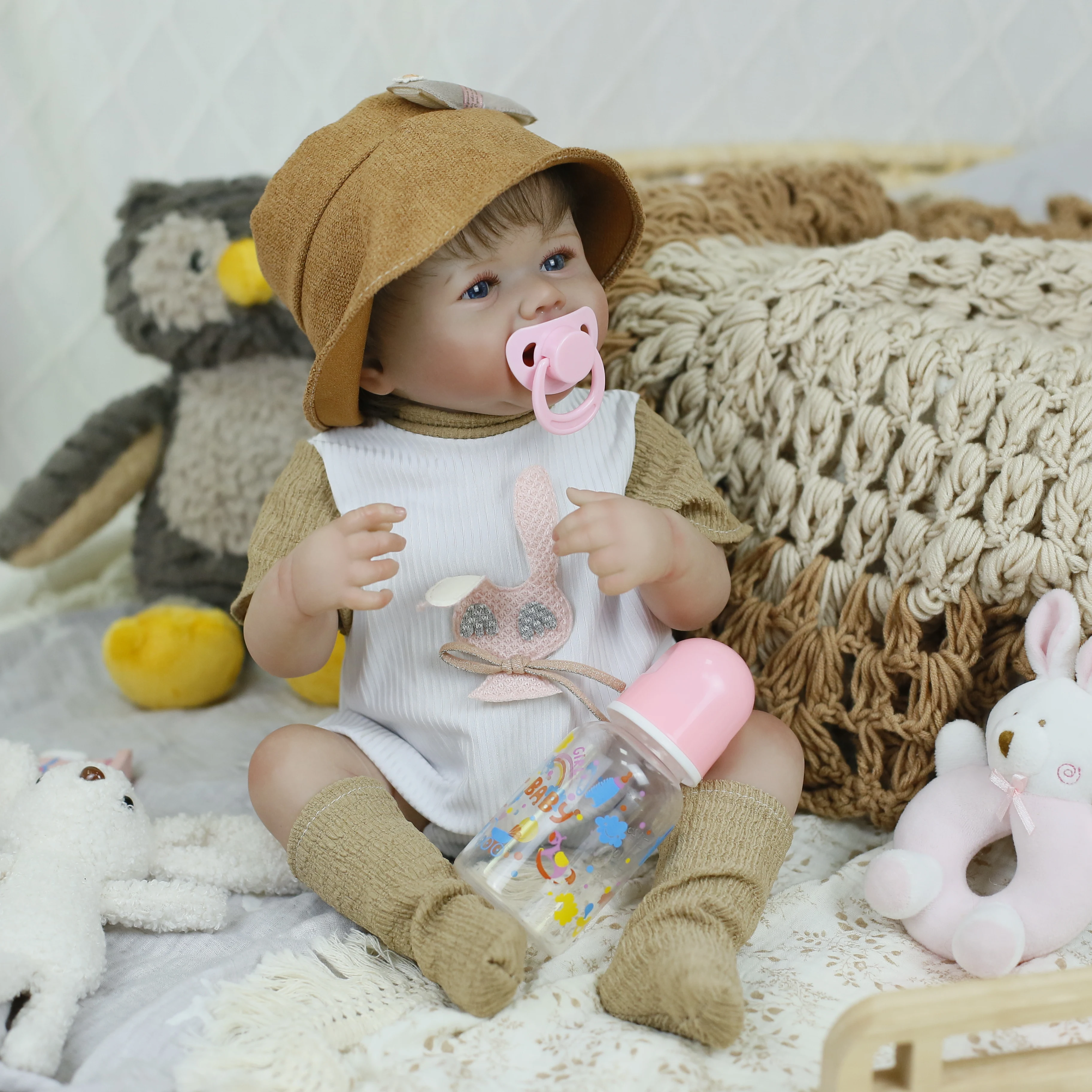 Lifereborn 18Inch Realistic Newborn Reborn Doll with Clothes Handmade Soft Vinyl Girl Baby Toy Bebe Toddler Dolls for Kids Gifts