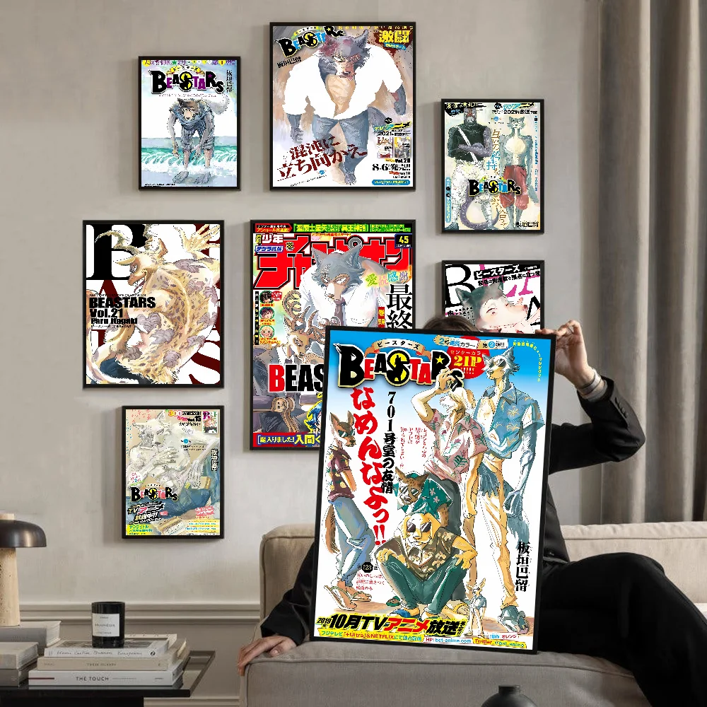 B-Beastars Anime Whitepaper Poster Waterproof Paper Sticker Coffee House Bar Posters Wall Stickers