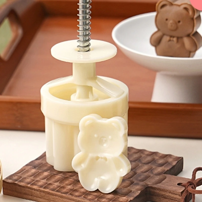 Moldes para repostería cocina, herramienta prensa para postres con forma oso, juego moldes para pasteles y postres,