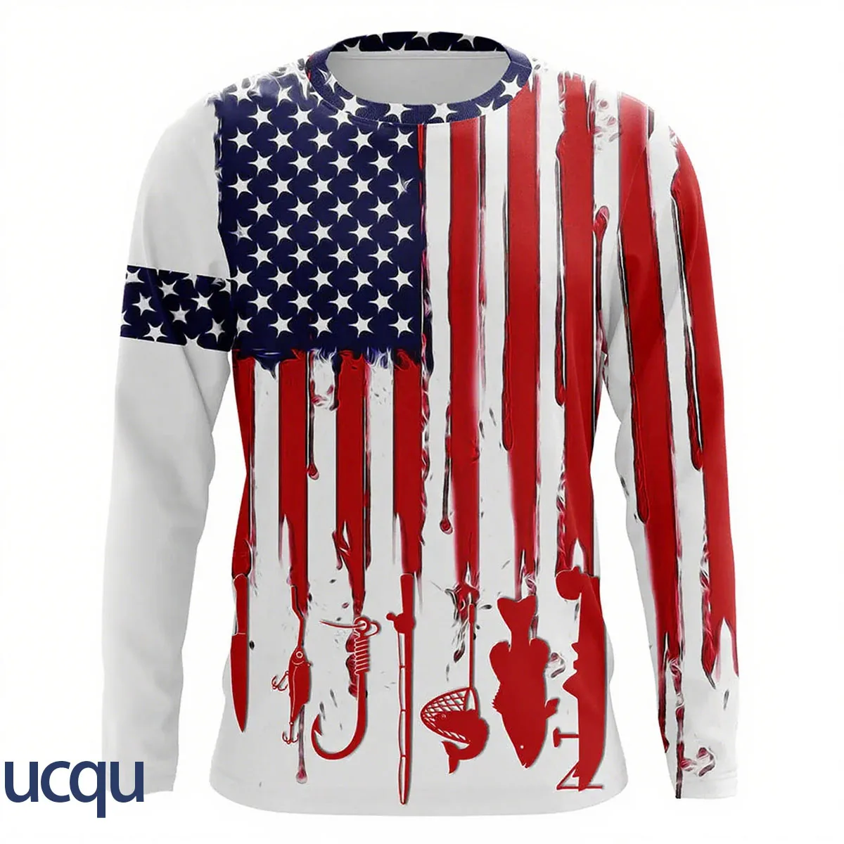 

2025 Hot New Style American Flag UV Protection Fishing Shirt Fishing Jersey Men Women Sport Long Sleeves 3D Fashion Clothes