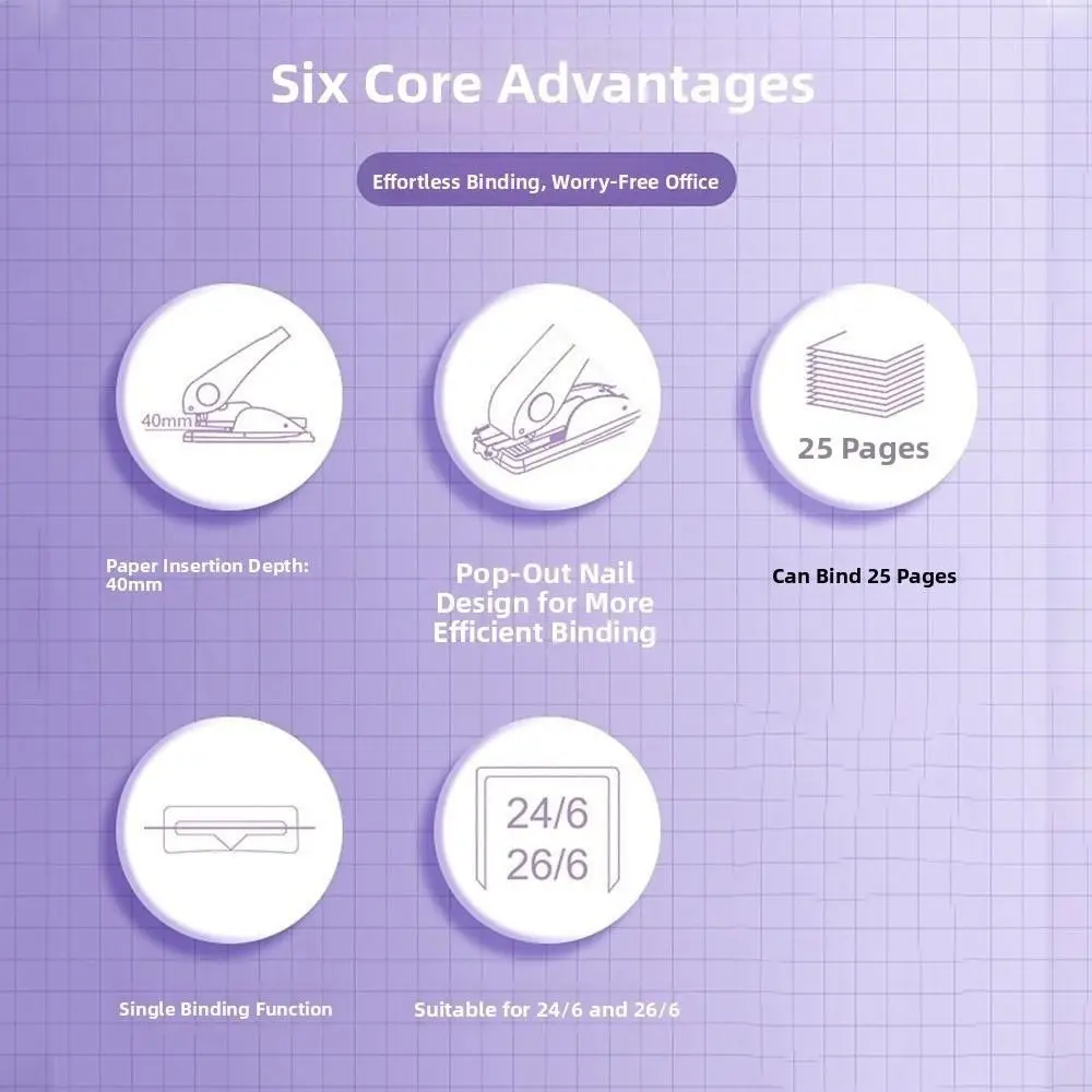 多機能省力ホッチキス金属最大 25 ページ手動ホッチキスシンプルなポータブル紙ホッチキス機