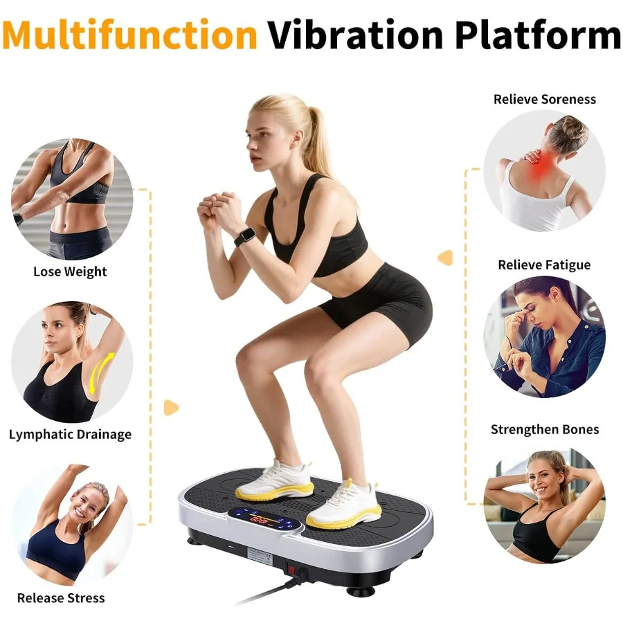آلة تمرين لوحة الاهتزاز مع اتصال بلوتوث للتصريف اللمفاوي وفقدان الوزن بالكامل للياقة البدنية المثالية Pla