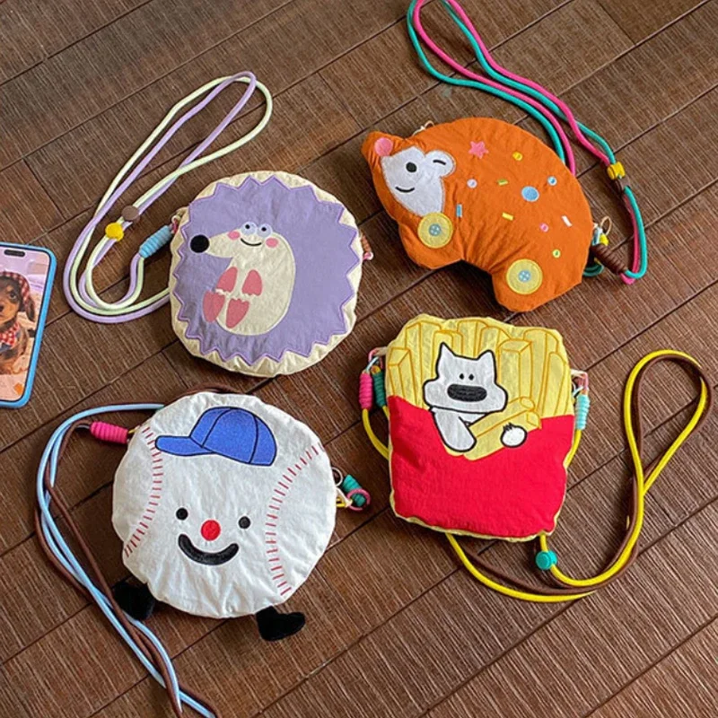 

Cute Cartoon Animal Embroidery Crossbody Shoulder Bag,Colorful Mini Purse, Lightweight Nylon Kids Phone Pouch,Women Sling Bag