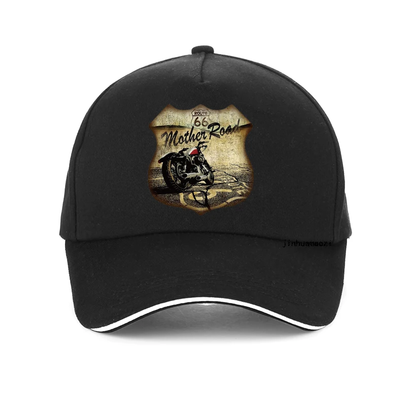 

Route 66 Motorcycle Racing Car Baseball Cap Unisex Adjustable Dad Hat Trucker Snapback for Men and Women, Retro Road Design