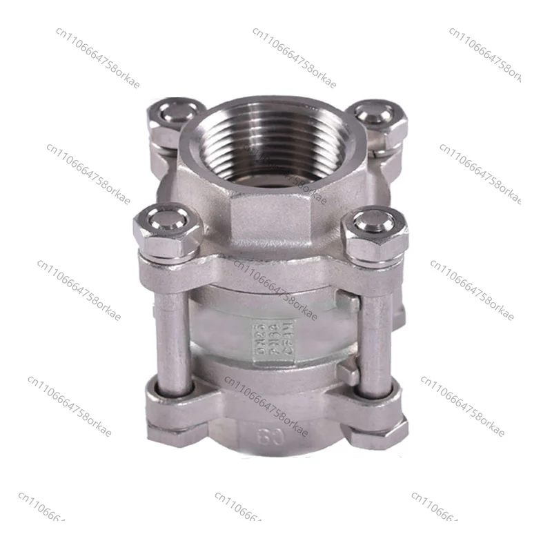 304 Stainless Steel Three-piece Check Valve Vertical Reverse Spring One-way Valve 1/2