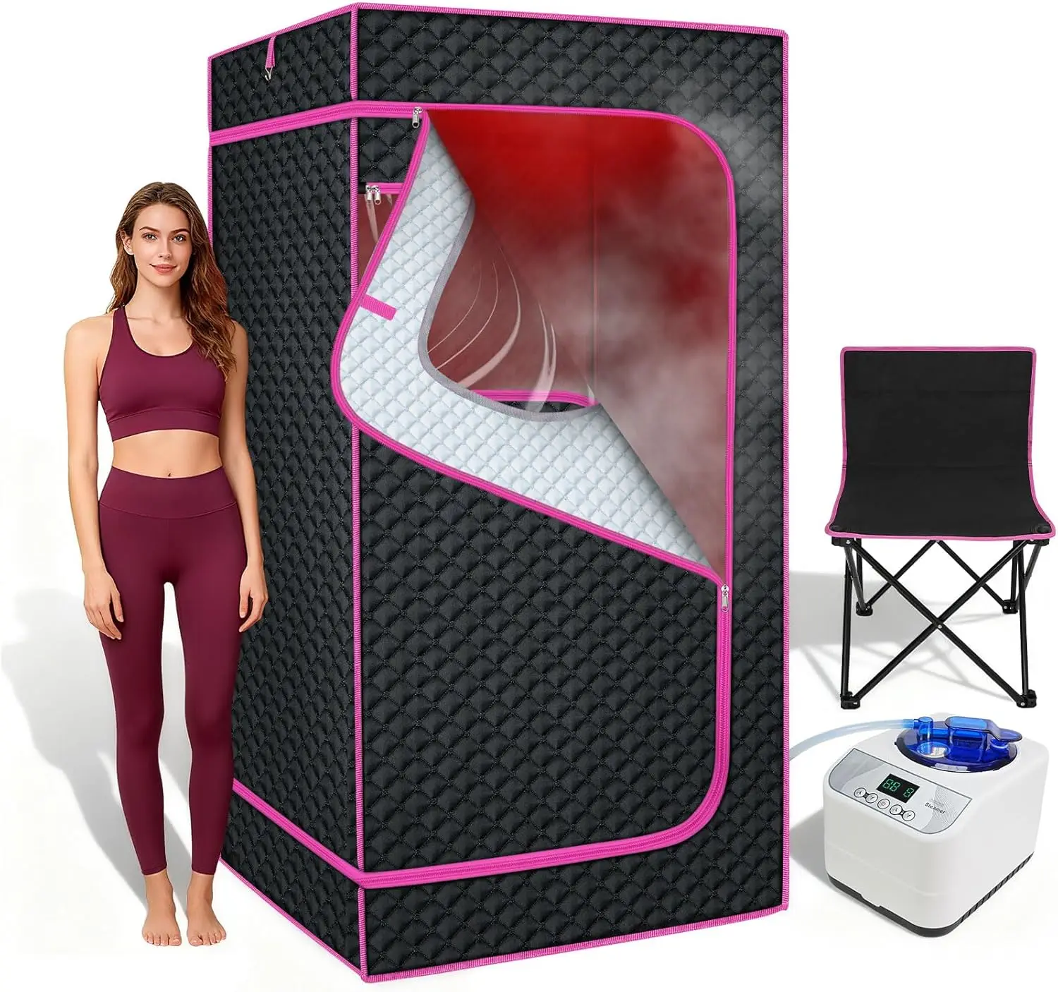 

Portable Home Sauna Tent with 1300W Steamer, Full Body Relaxation for Indoor Use