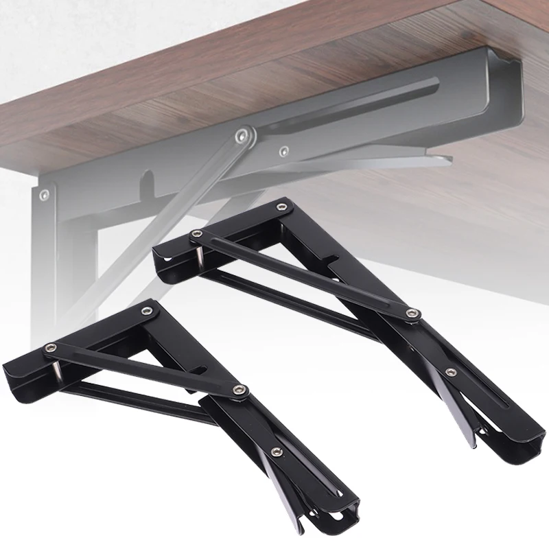 

1pc Campervan Folding Bracket Table Shelf Motorhome Caravan Black Finish Stainless Steel Mini Folding Table Car Accessories