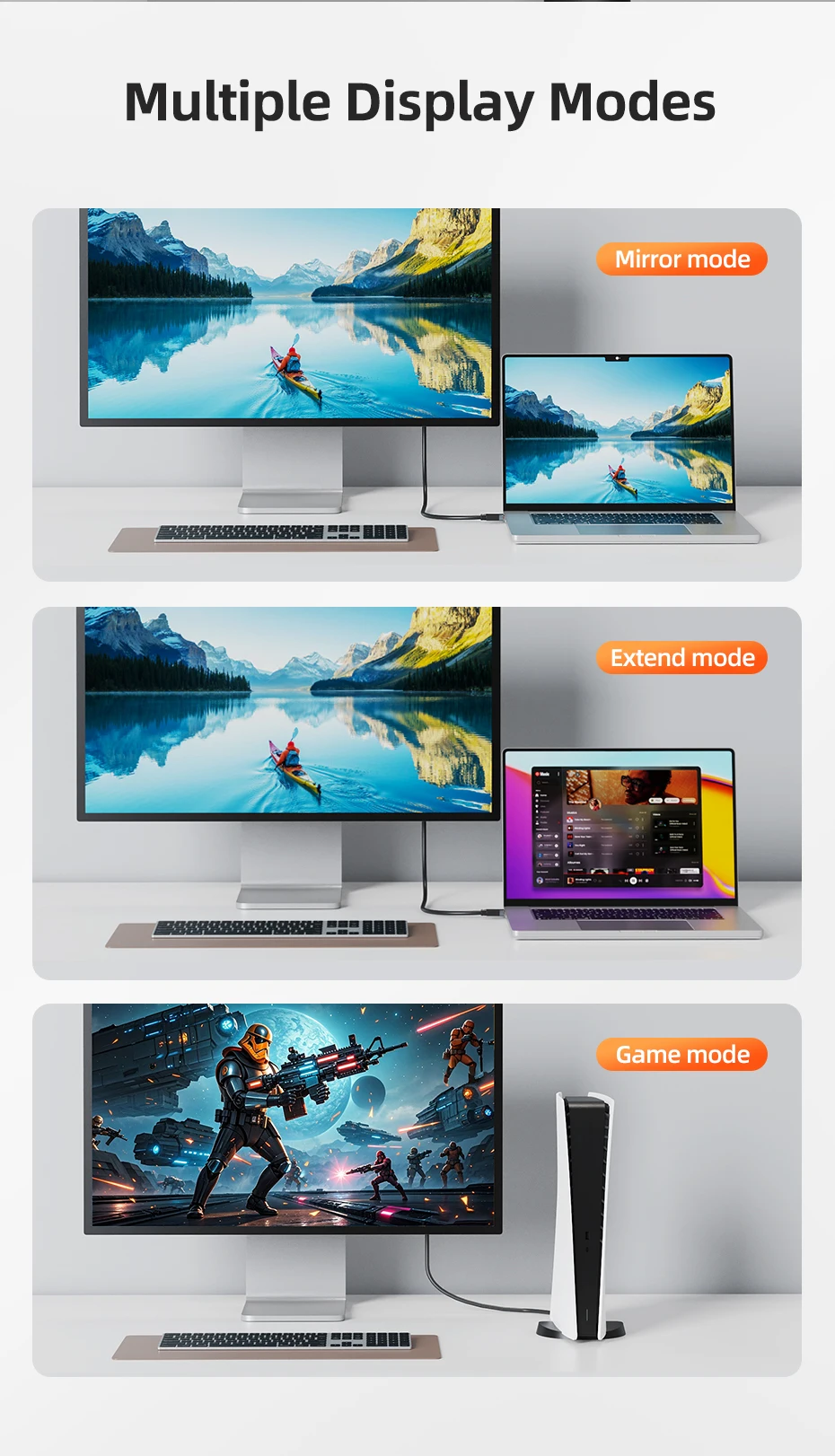 CABLETIME HDMI-Verlängerungskabel 4K 60Hz HDMI 2.0 Adapter Stecker auf Buchse HDMI-Kabel für Switch PS4/3 TV-Box Laptop Projektor HDMI – Detail 8