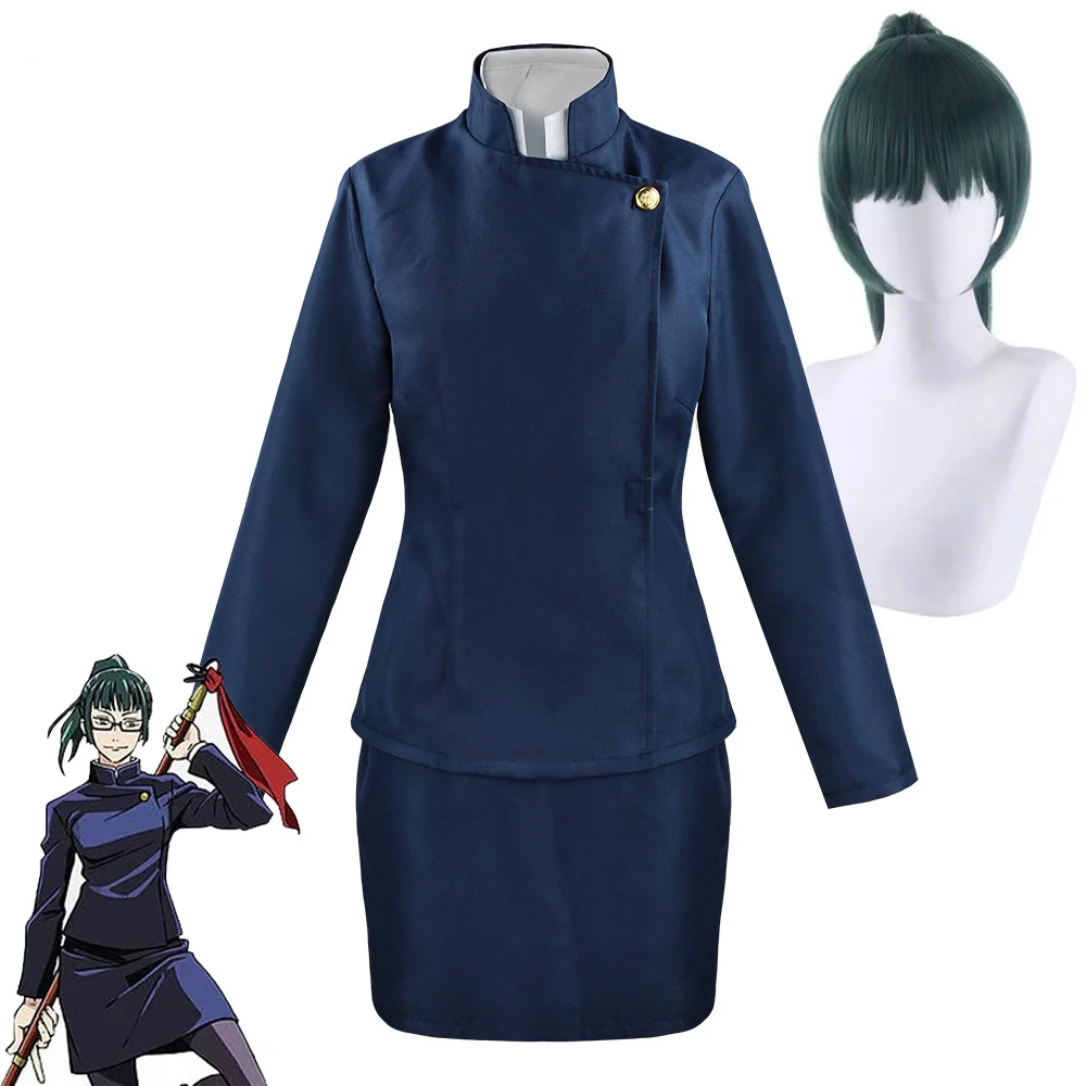 

Anime Jujutsu Kaisen Maki Zenin Cosplay Costume Zenin Maki Wig Top Skirts Full Set Halloween Party Zenin Maki Outfits