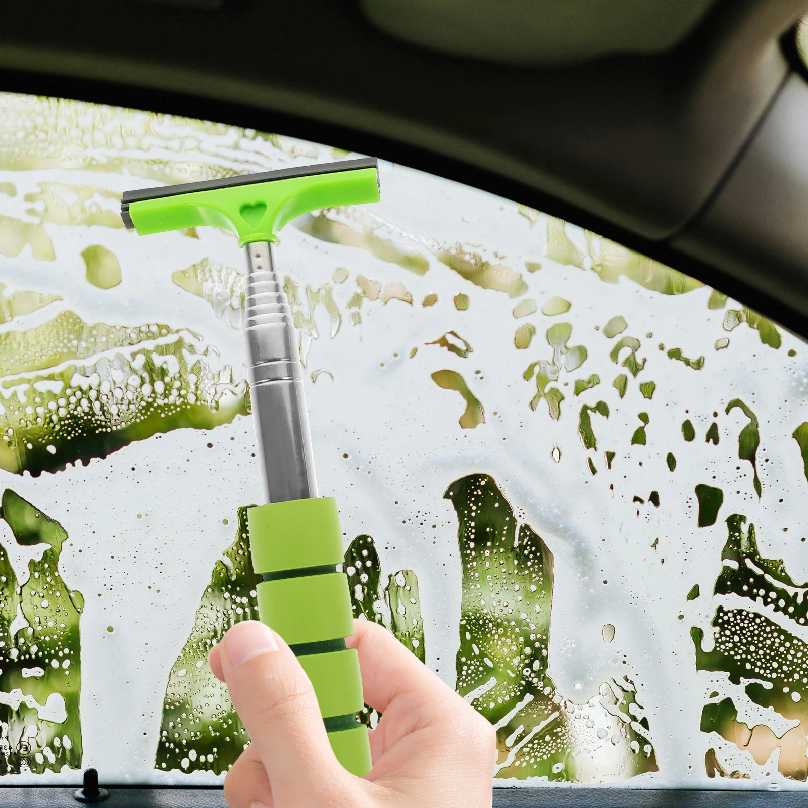 

2pcs Car Rearview Mirror Wiper Retractable Window Squeegee Cleaner Tool For Windshield Side Mirror Cleaning Long Handle Squeegee
