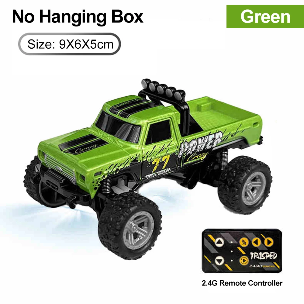 9IMOD 1/64 Mini RC Camion 2.4G Fuoristrada Monster Truck Velocità fissa Crociera Mini Modello in lega Arrampicata RC Auto con scatola sospesa