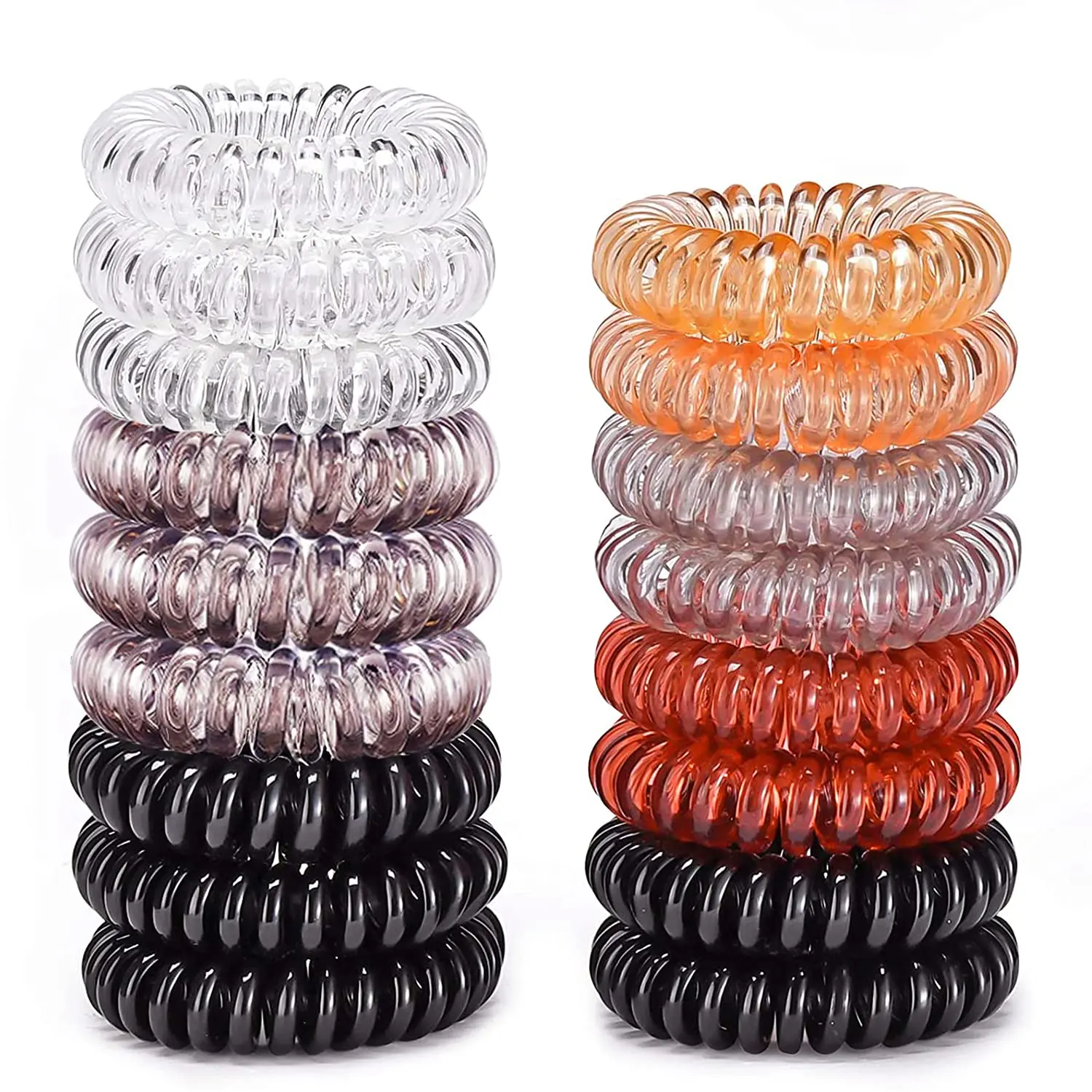

17 Pack Spiral Hair Ties - No Crease Ponytail Holders for Thick & Thin Hair, Women & Kids