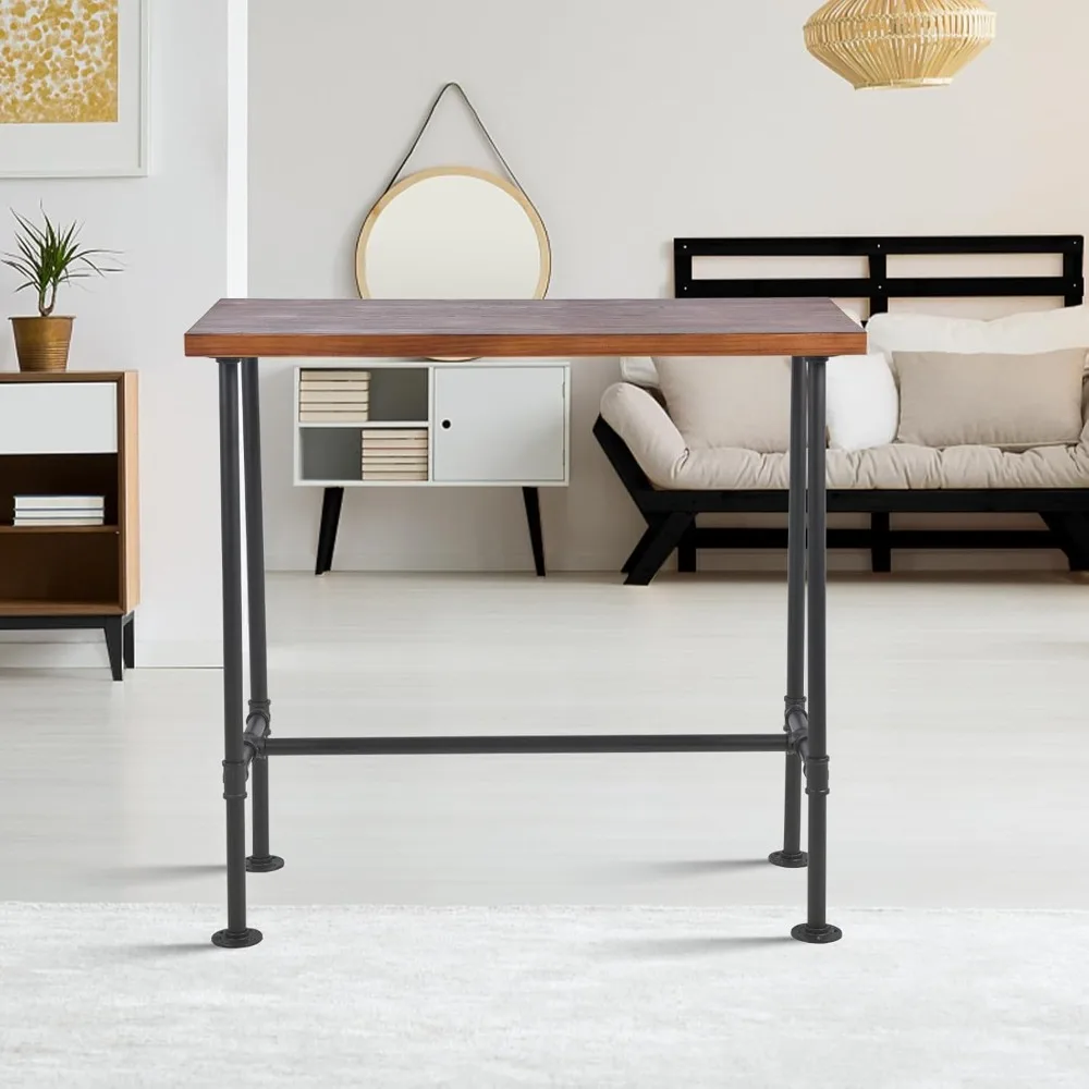 Juego de mesa y sillas de 5 piezas para el hogar, comedor, desayuno, oficina, cafetería, pub, bar, fiesta, bistró, mesa rectangular para 4-6, 4 giratorios