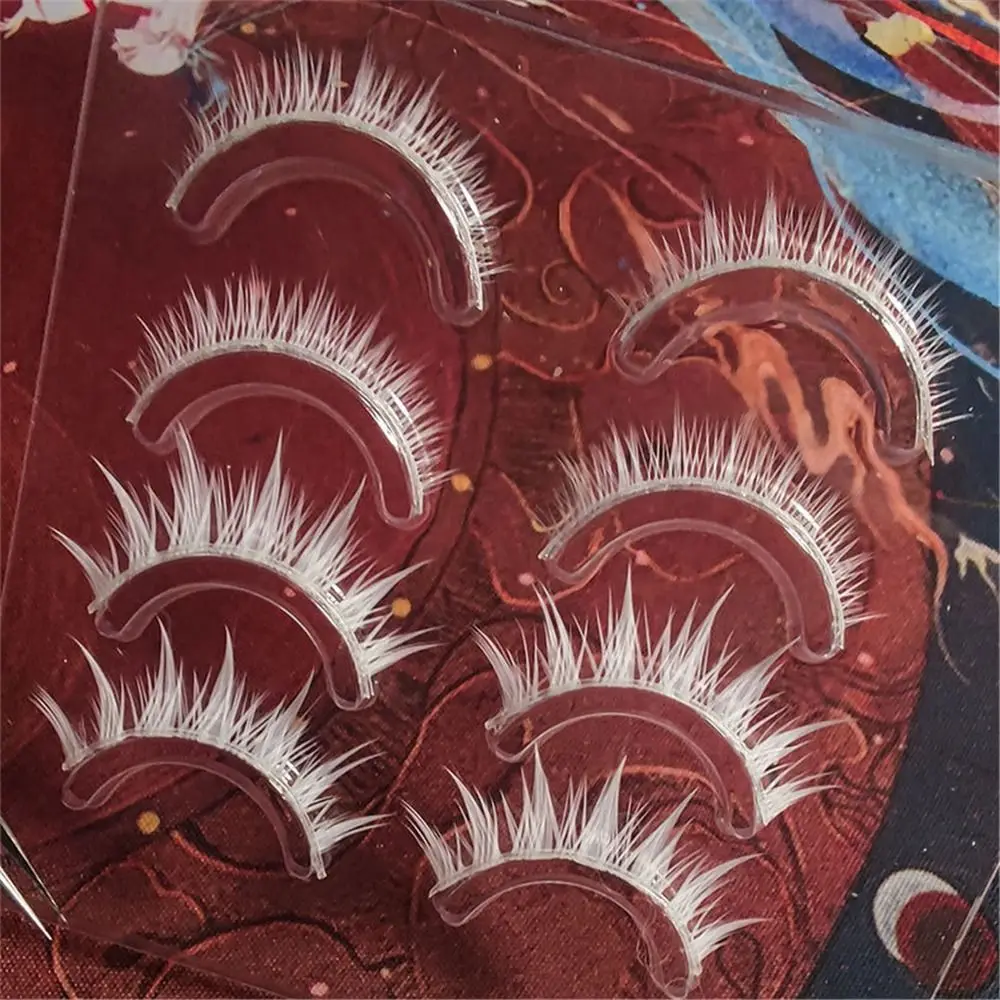 Eye Makeup Tools Halloween White Lashes Natural Look Reusable Cosplay White Eyelashes Masquerade Party Anime Lashes
