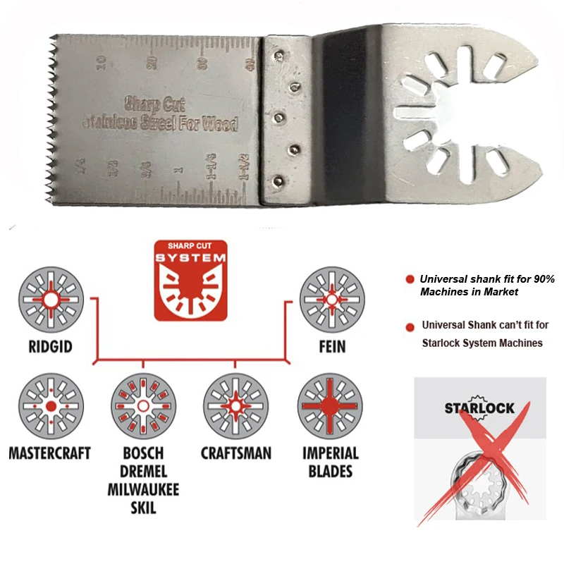 Hojas de sierra oscilantes de acero inoxidable, accesorios de herramientas eléctricas Multimaster, corte de madera, reparación de suelo, 10 piezas