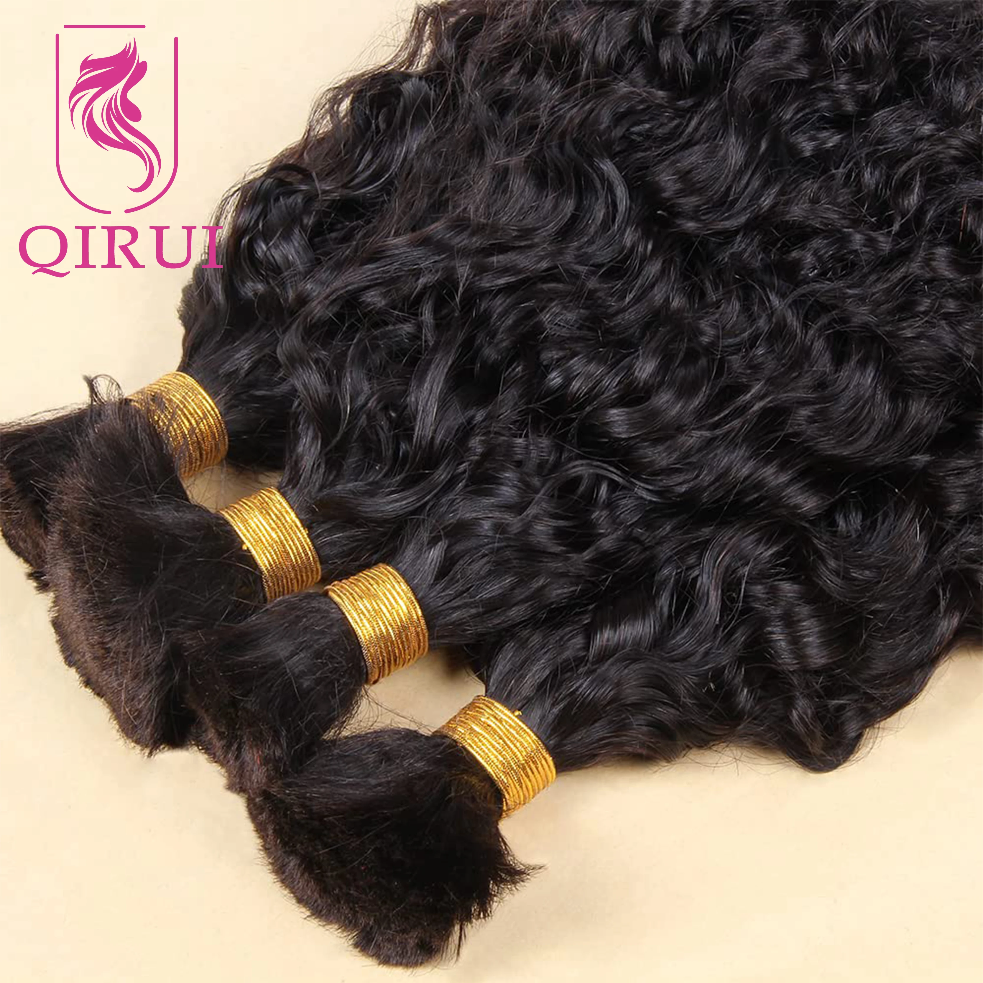 Bulk Human Hair for Braiding Loose Wave Unprocessed Indian No Weft Hair Extension for Micro Braids 100g 1Piece