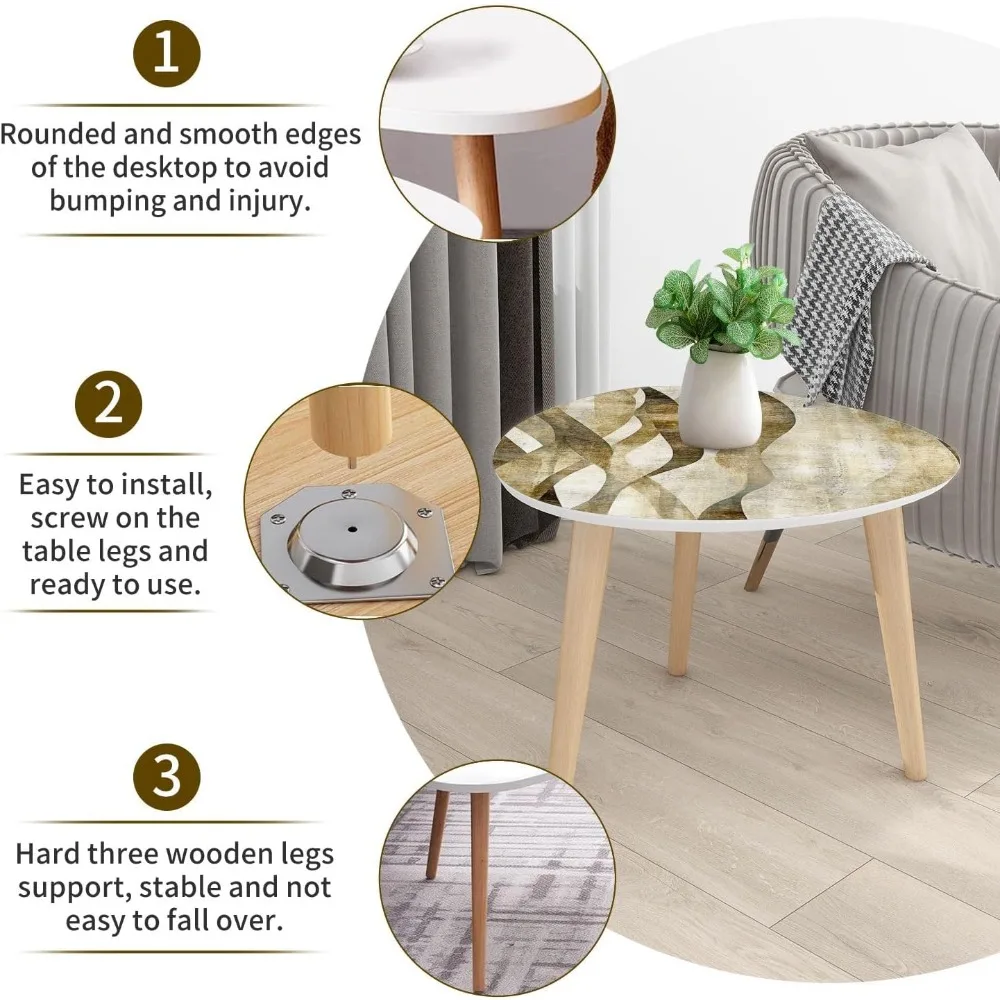 التعشيش مثلث نهاية طاولة القهوة مجموعة من 2 منتصف القرن الحديثة البني موجة الفن طباعة الحديثة الحد الأدنى الجانب طاولة شاي الخيزران للي