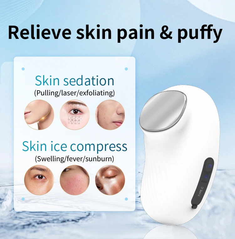 Portable Hot and cold Vibrating Beauty Device For Firm Skin Soothes Sore Muscles Cold Hot Massage Eye Swelling Reduction