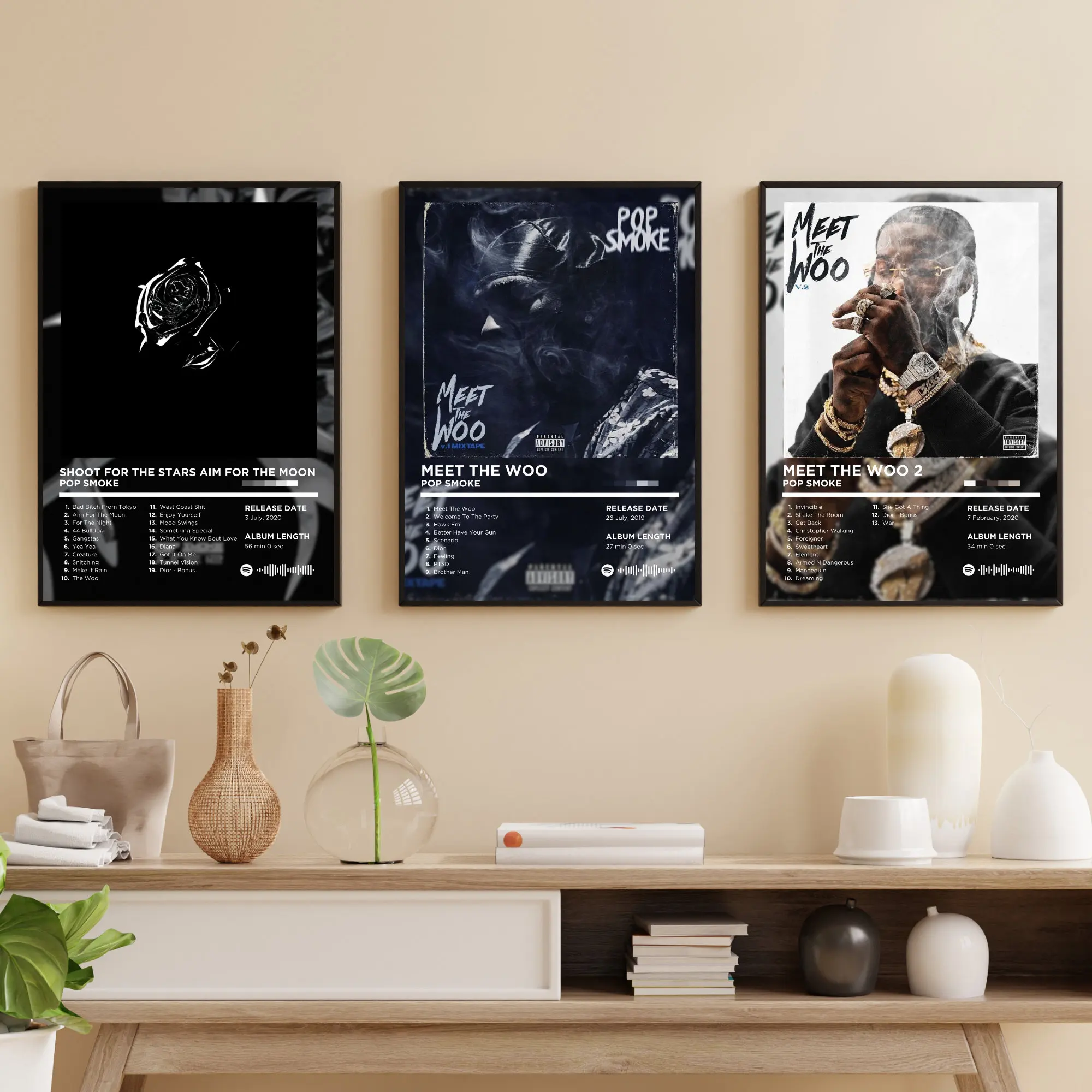 The Woo 2 Shoot Aim Moon Music Album Poster Prints Pop Poster Smoke Meet Canvas Painting Wall Art Picture Living Room Home Decor