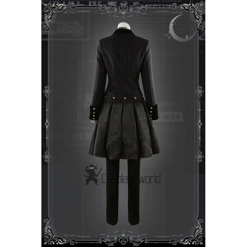 Игра Twisted-Wonderland ‌   Костюм для косплея Riddle, элегантный темный дизайн, костюм, юбка, униформа, аниме, Хэллоуин, маскарад, праздничная одежда