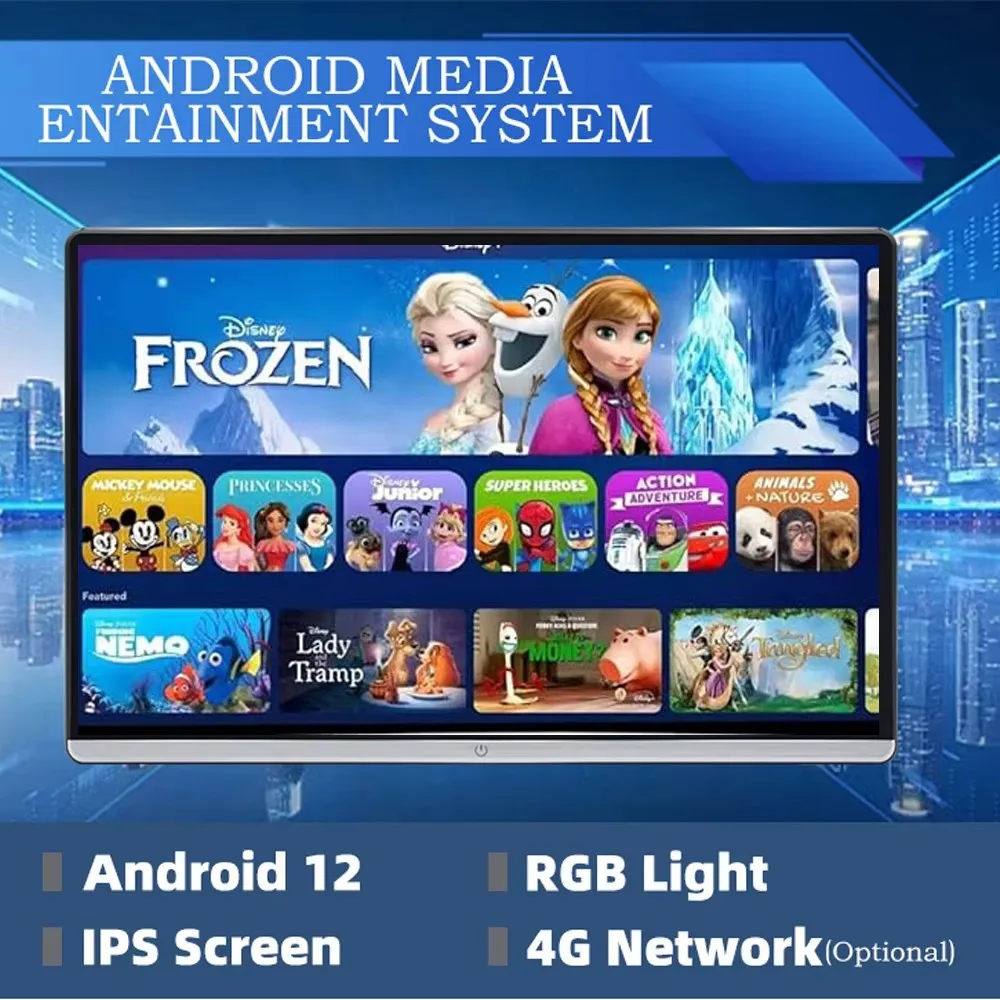 14 inch auto hoofdsteunmonitor Android 14 tablet pc 4K HD 1080P OUT achteruitrijcamera multimedia tv multifunctioneel 2G+32GB ROM HDMI IN Airplay