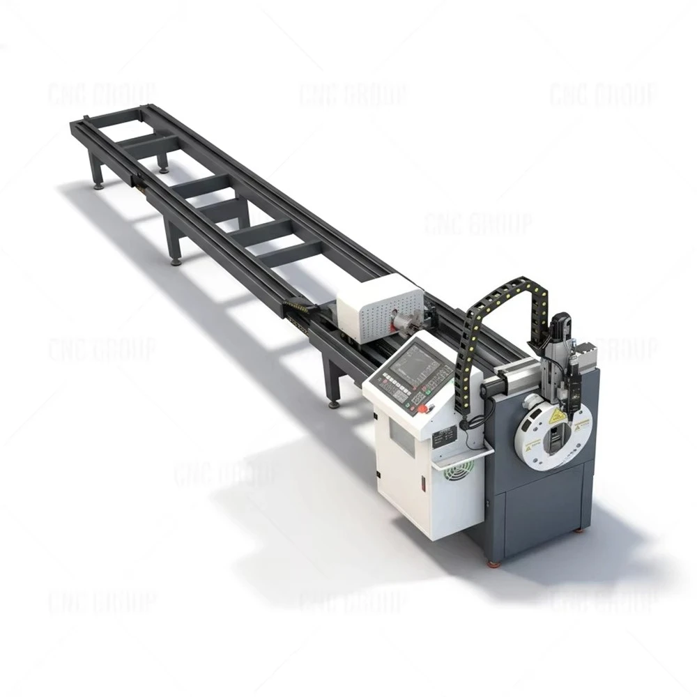 Industrial-grade CNC Fiber Optic Metal Tube  Cutting Machine, 6000mm in Length, for Cutting Fire-fighting Pipes.