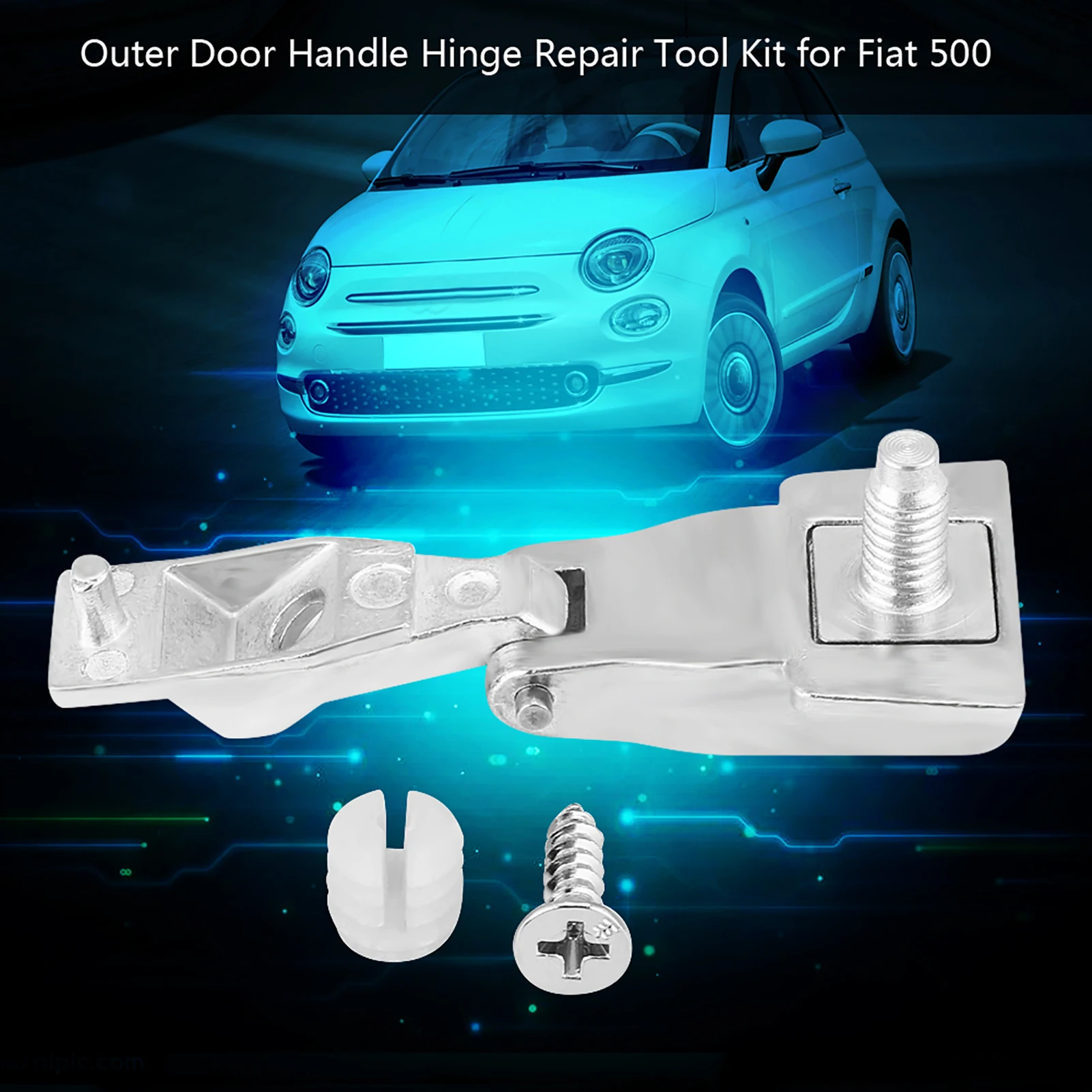 For Fiat 500  1Pcs Aluminium Alloy Car Outer Door Handle Hinge Repair Tool 51939041 51964555 Replacement Auto Accessories