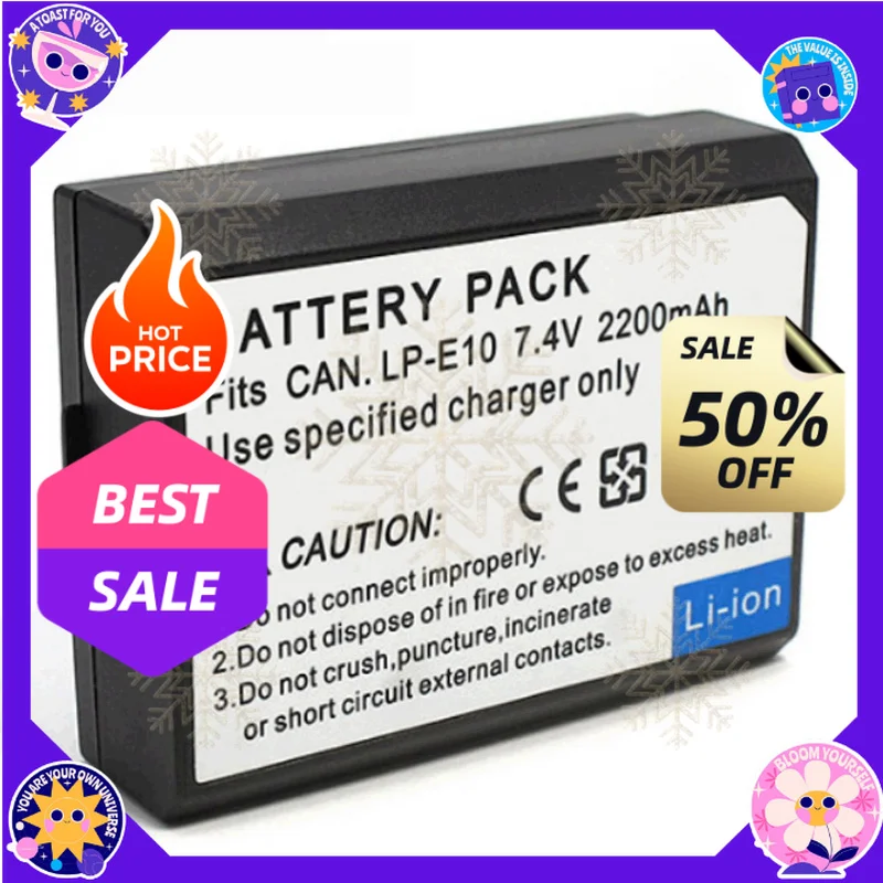 SWZY LP-E10 Battery for Canon EOS 1100D 1200D 1300D 1500D 2000D 3000D 4000D KISS X50 X70 X80 Rebel T3 T5 T6 7.4V 2200mAh