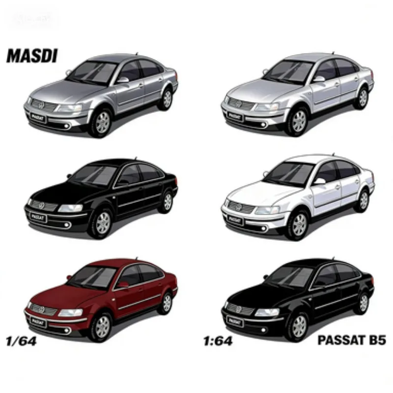 

Миниатюрная модель автомобиля 1:64 Volkswagen Passat пятого поколения B5, подарок для мальчиков, коллекционная статическая модель премиум-класса для взрослых.