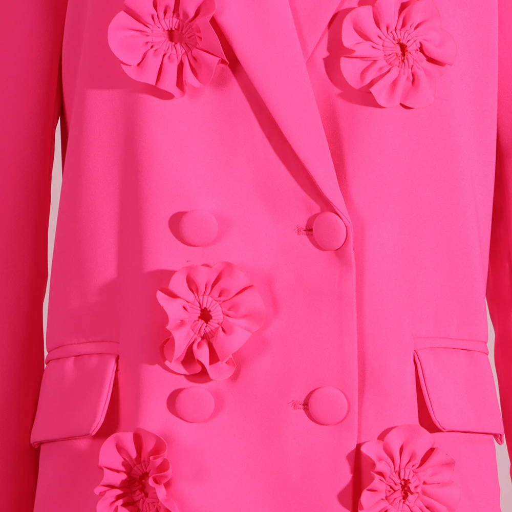 TWOTWINSTYLE Modne, łączone, aplikowane, eleganckie kurtki damskie z klapami, długimi rękawami, patchworkowe, dwurzędowe, nowe.