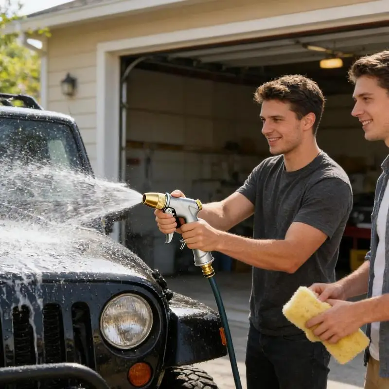 High Pressure Metal Garden Water Sprayer Multi Functional Hose Jet for Car Washing Lawn Watering Patio Clean