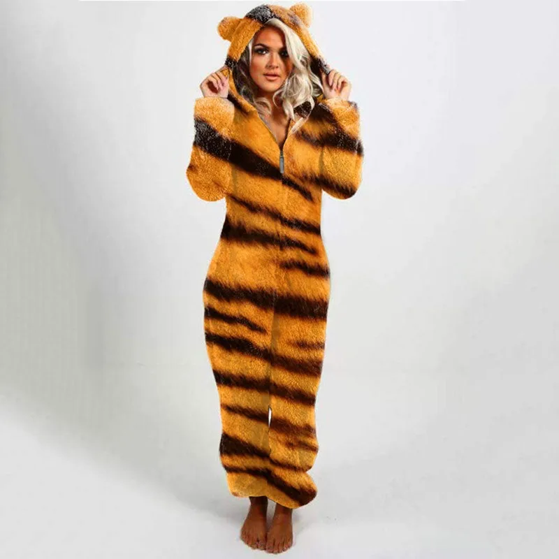 Hooded Slim Fit Plaid Reversible Fleece Jumpsuit Women 2025 Best Seller Casual Wear