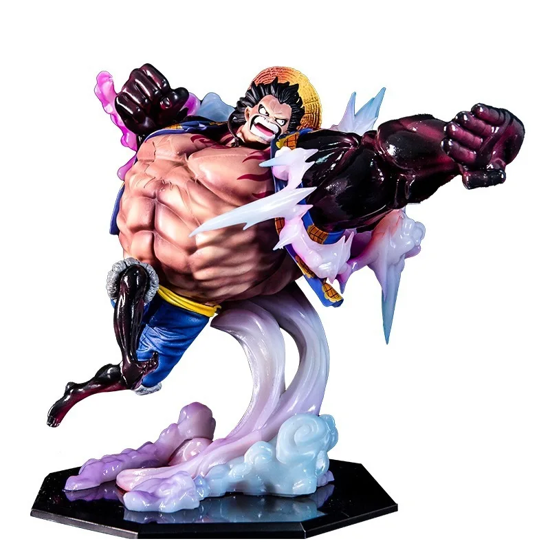 Anime One Piece Monkey D Luffy Gk Gear 4 Action Figure Bouncing Man Fighting Form Figurines Collection Model Dolls Kids Toy 14cm