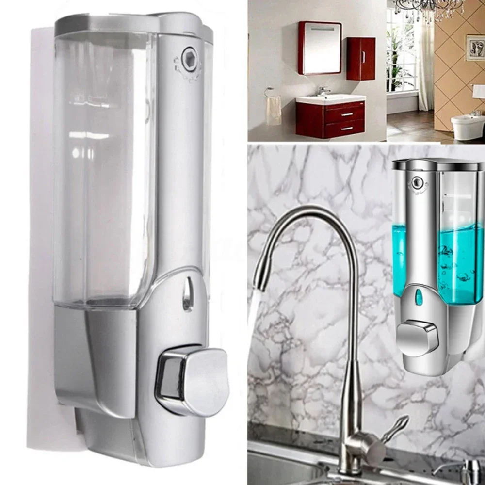 

350ml Wall Mounted Bathroom Single Head Manual Soap Dispenser Shampoo Shower Gel Dispenser Bathroom Hotel Supplies