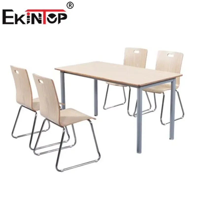 

Ekintop modern popular school canteen dining table student eating table and chairs for 2020