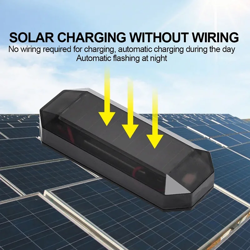Car Mini LED Solar Power Warning Light Night Security Simulated Alarm Wireless Anti-Theft Caution Lamp Strobe Alarm Lamp 2025