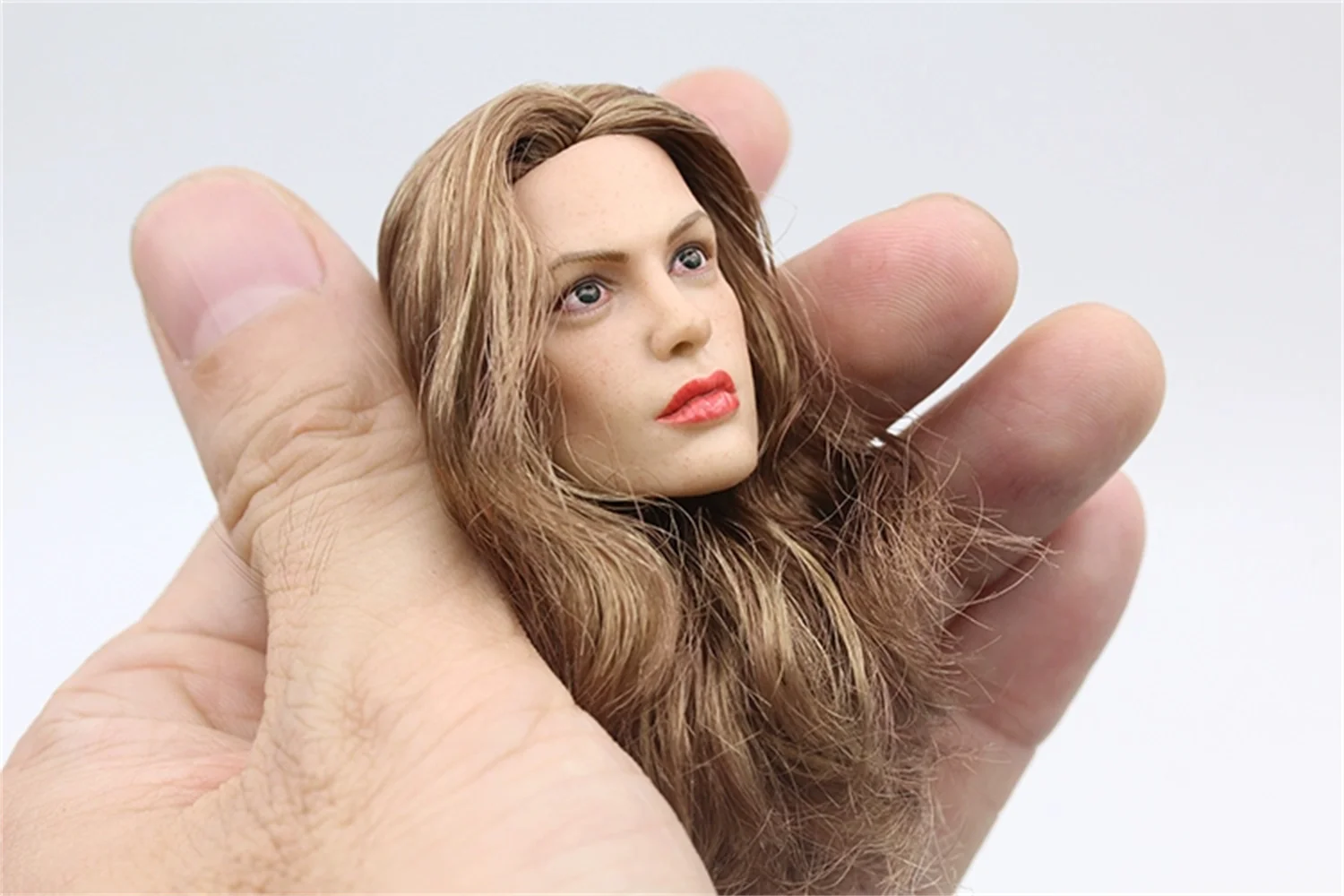 Cabeza femenina tallada Angelina Jolie 1/6 rizos pelo Sutan modelo apto 12 ''figura de acción PH TBleague cuerpo HObbies Juguetes