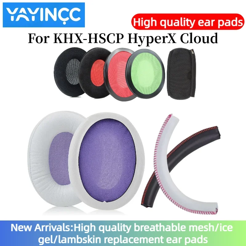 

YAYINCC Ear Pads For KHX-HSCP HyperX Cloud Headphones Replacement Soft Foam Cushion Sponge Pad Leather Earmuffs