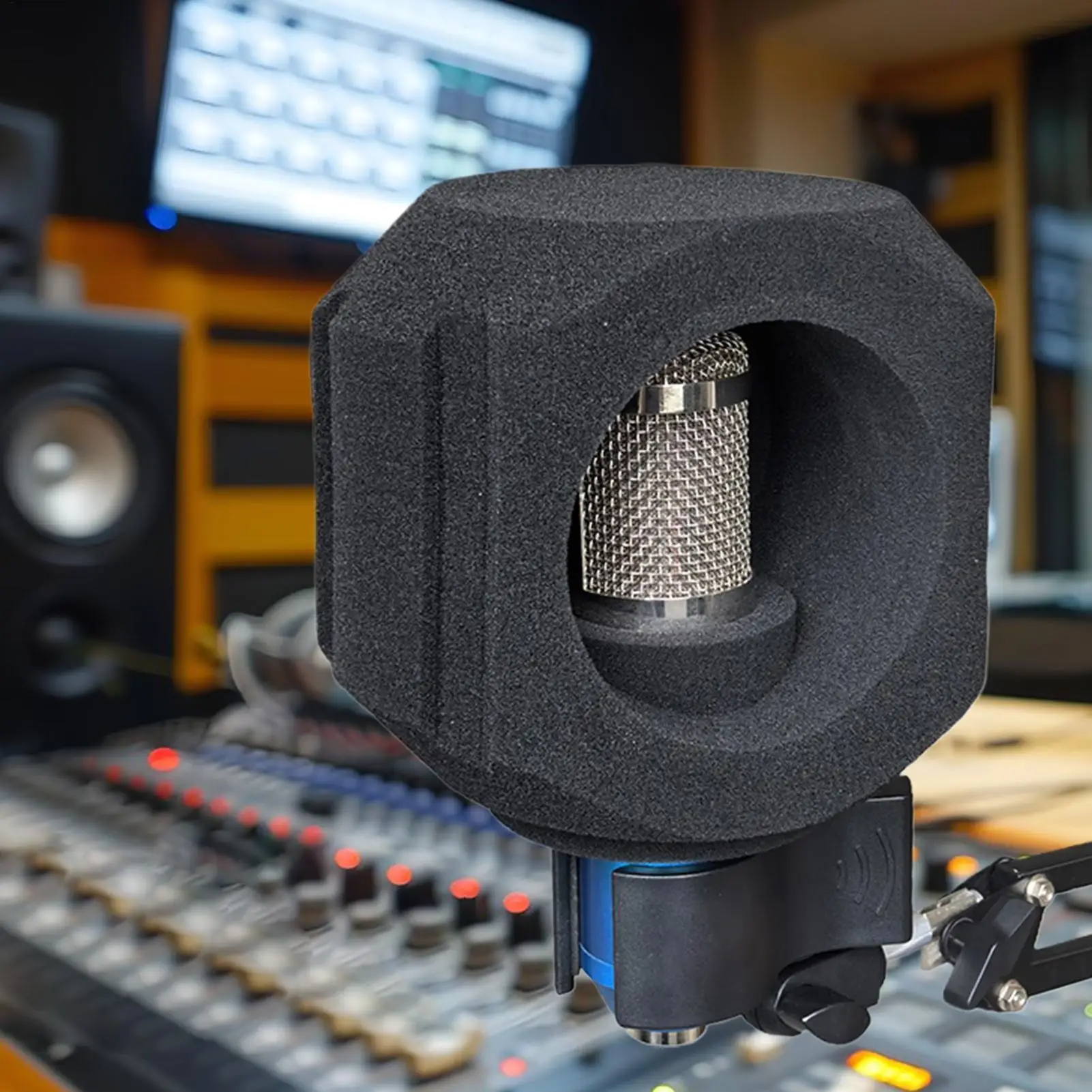 Microphone Isolation Ball Microphone Wind Shield Filter Portable Soundproof Cover For Podcast Singing Rapping Home Studio Live