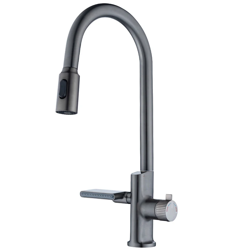 Kitchen sink smart digital display Raindance faucet Kitchen sink multi-function 304 pull-out faucet