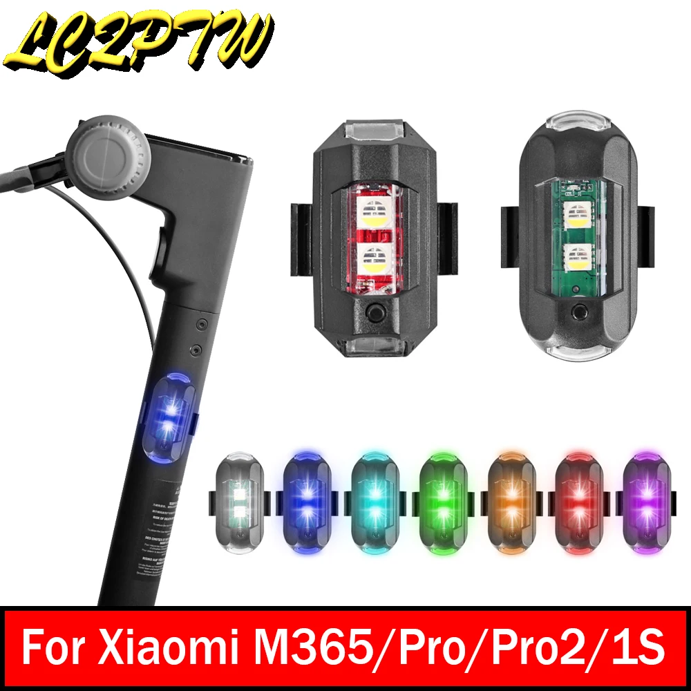 Turn Signal Aircraft Strobe lights E- Scooter Lights LED Flash Position Wireless Light with USB Charging for Xiaomi Mi3 M365 Pro