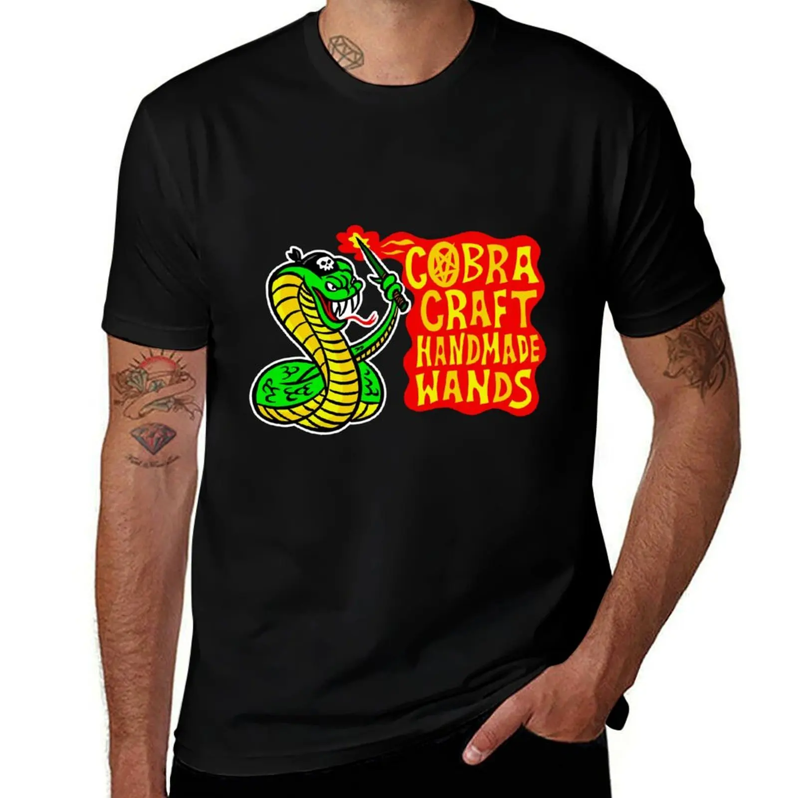 Kingcobrajfs Handmade Wands Logo T-Shirt blanks customs design your own black t-shirts for men