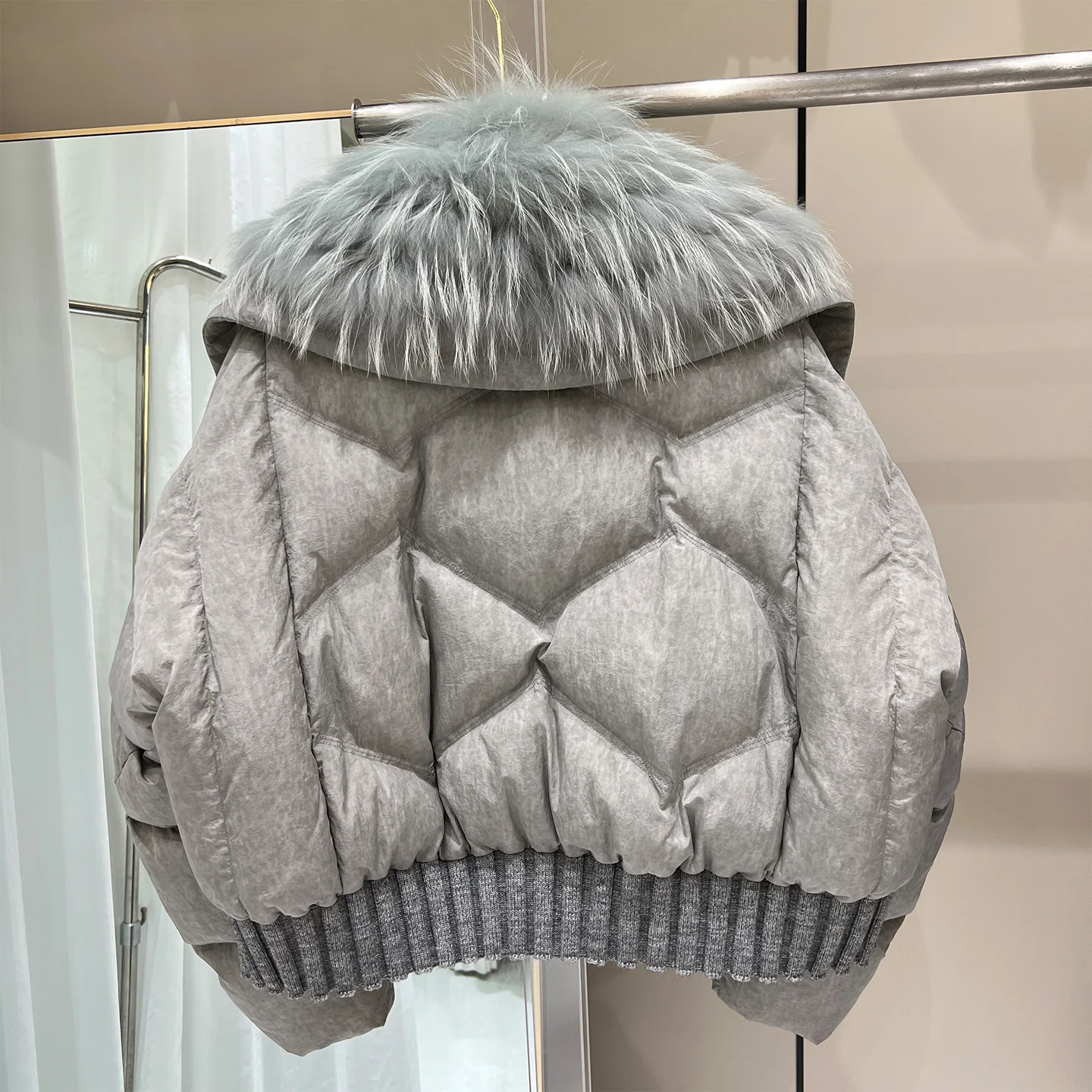 2026 inverno novo feminino 90% pato branco para baixo casaco engrossado quente grande gola de lã para baixo jaqueta acolchoada pato para baixo pele neve parka