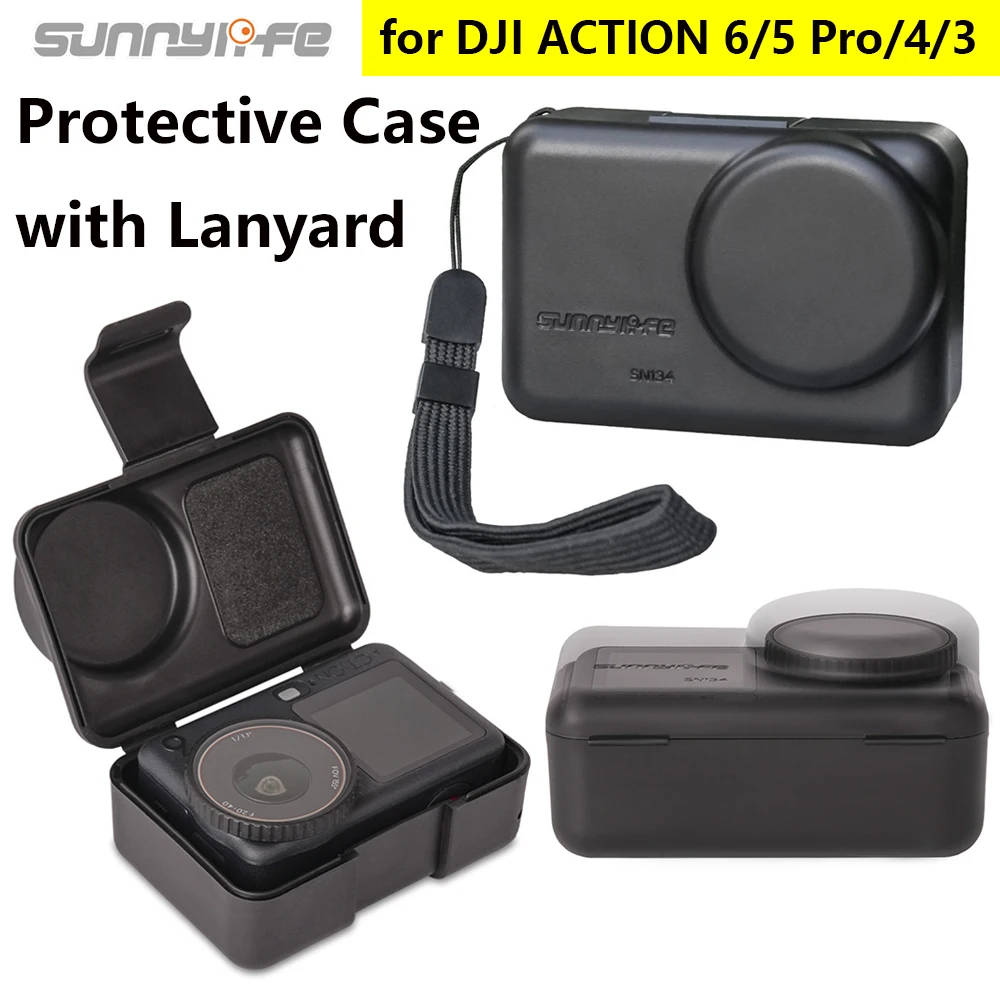 

Sunnylife Portable Storage Case with Lanyard Travel Carrying Case Mini Handheld Box For DJI ACTION 6/5 Pro/4/3 Protective Shell