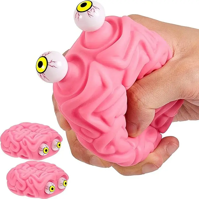 Anti Stress Flippy Brain Squishy Eye Popping Squeeze Fidget Toy Cool Stuff Kids ADHD Autism Anxiety Relief Toy