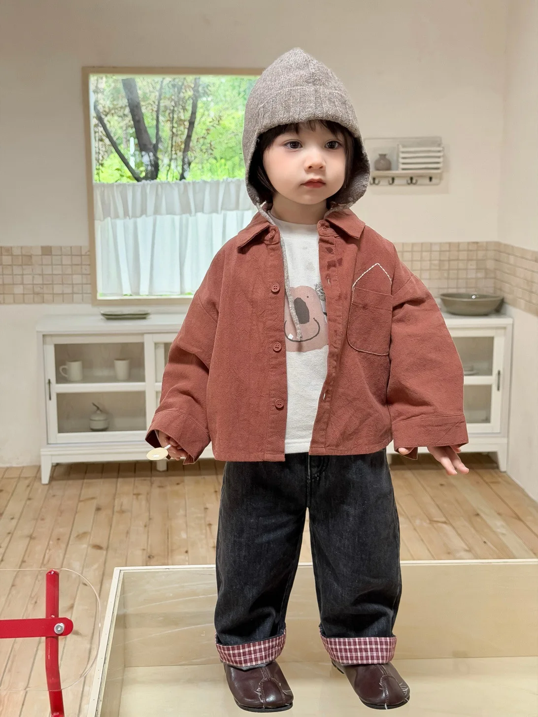 2026 Autumn New Baby Long Sleeve Casual Coat Solid Girls Lapel Cardigan Infant Boys Versatile Coat Toddler Clothes