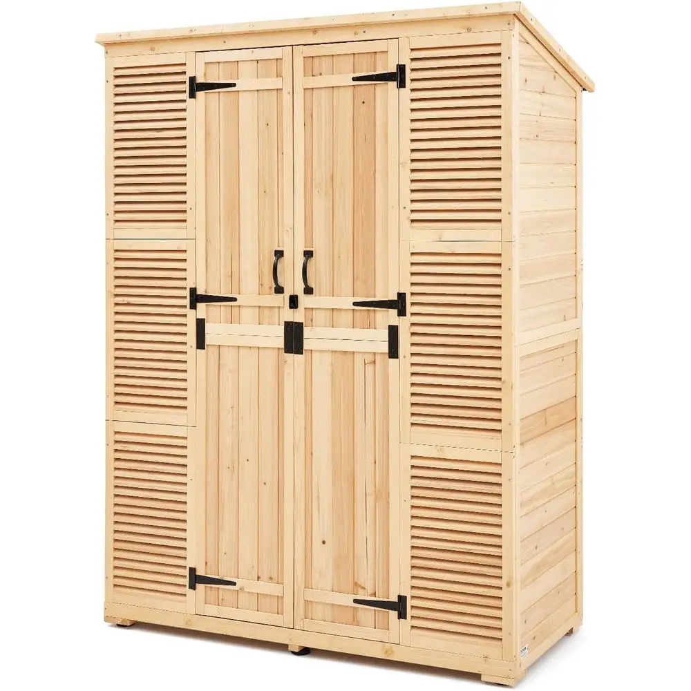 Large Waterproof Outdoor Storage Shed with Metal, Lockable, 58x27x78